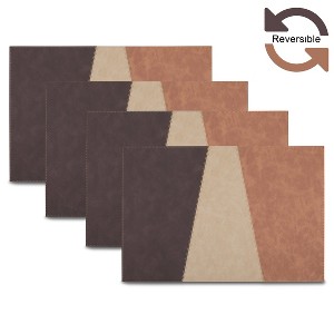 Dainty Home Milano Reversible Premium Vegan Leather 12" x 18" Placemats Set of 4 - 1 of 3