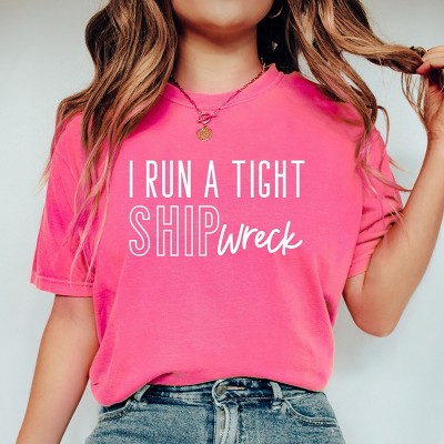Simply Sage Market I Run A Tight Shipwreck Garment Dyed Tee - L - Crunchberry