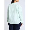 ELOQUII Women's Plus Size Preppy Striped Button Down - 3 of 4