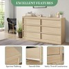 6 Drawer Dresser with Large Storage ,  Natural Oak 6 Chest of Drawers for Bedroom, Wooden Dresser Organizer for Living Room, Entryway - 4 of 4