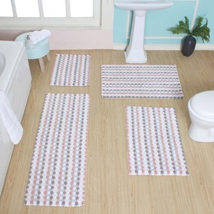 Home Weavers Orion Collection 100% Cotton Bathroom Rug, Non Slip Bath Mat Water Absorbent Soft Shaggy Mat Machine Washable - 1 of 4