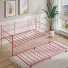 Whizmax Twin Metal Daybed with Trundle, Space Saving Trundle Sofa Bed for Living Room, Bedroom and Guest Room - 4 of 4