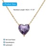 Unique Bargains Women's Birthstone Cubic Zirconia 18K Gold Plated Heart Necklace 17.7" - 2 of 4