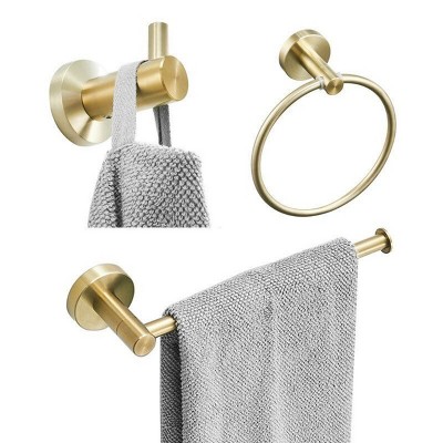 Phiestina High Quality Rustproof 304 Stainless Steel Brushed Gold Bathroom Accessories Set