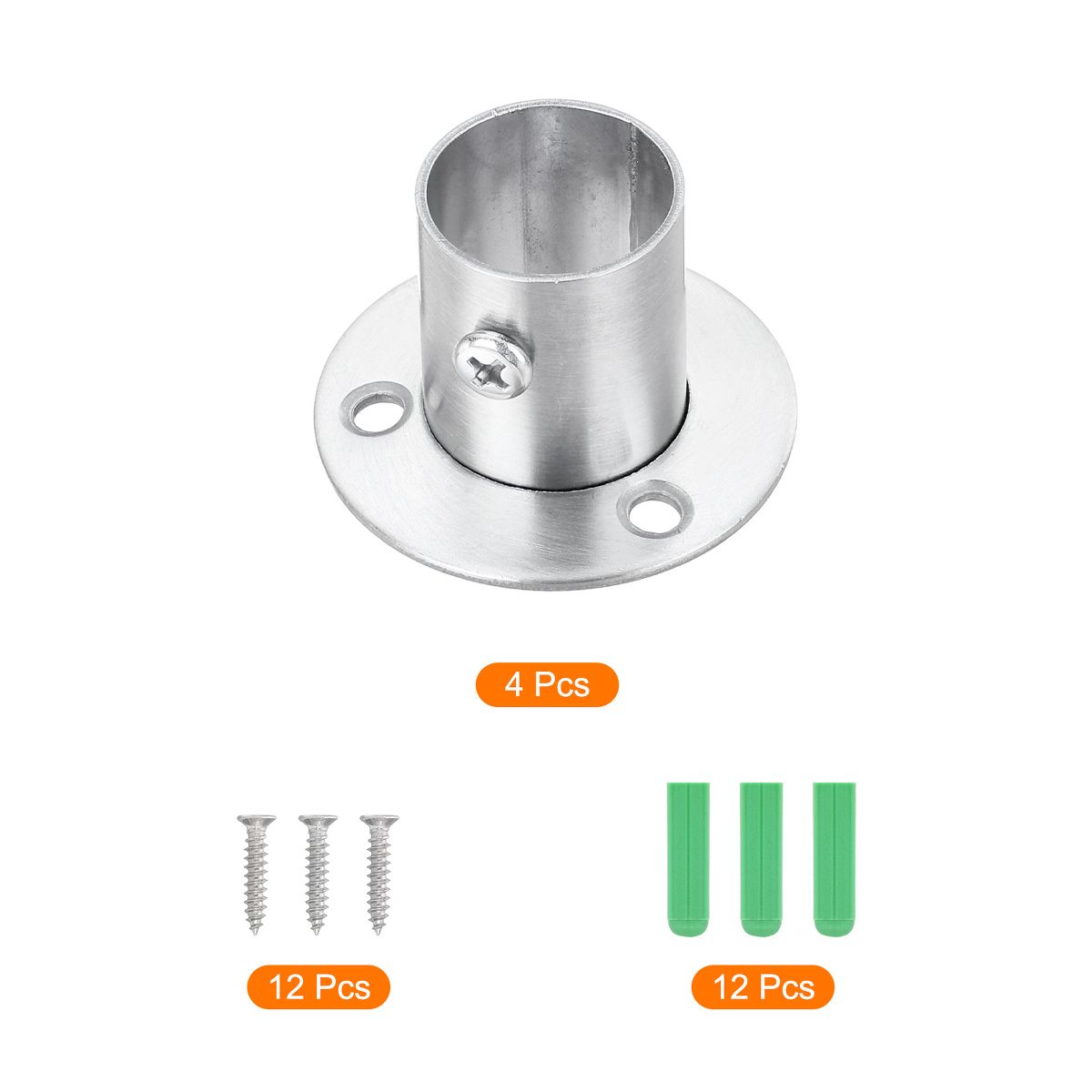 Unique Bargains Flange Closet End Supports Diameter Rod Bracket 4 Pcs - thumbnail 10