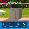 MaseiKar 30 Gallon Waterproof Deck Box, Lockable Resin Storage Box for Patio Furniture Cushions Garden Tools and Outdoor Delivery Storage, Coffee - 3 of 4