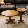 Modern Round Coffee Table Set Of 2 Stylish Elegant Nesting Round Wooden Table,Brown - 2 of 4