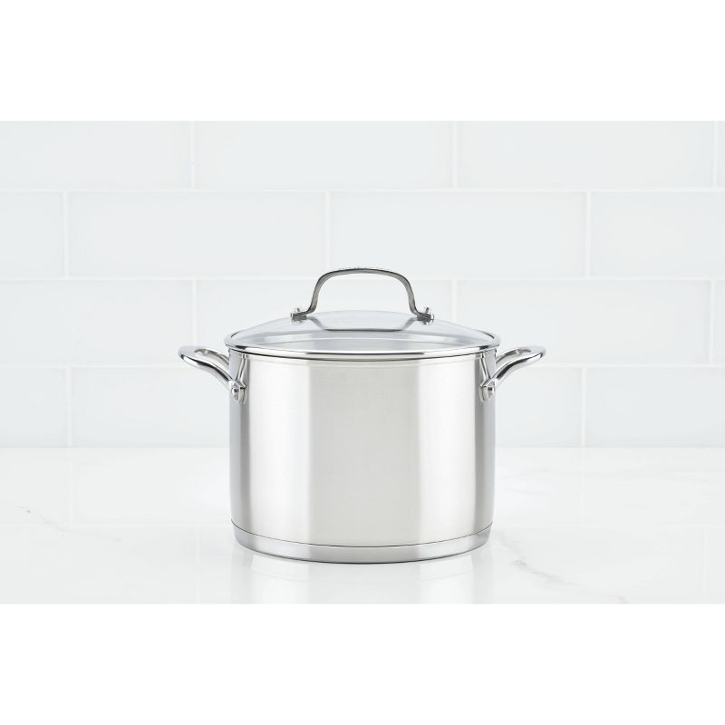 KitchenAid 3-Ply Base Stainless Steel 8qt Stockpot with Lid, 3 of 17