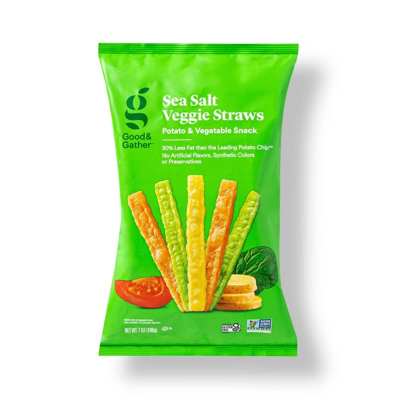 Sea Salt Veggie Straws - 7oz - Good &#38; Gather&#8482;, 1 of 4