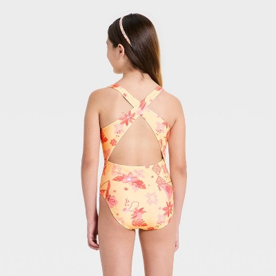Moana Girls' Moana One Piece Swimsuit - Yellow/Orange S — фото 2