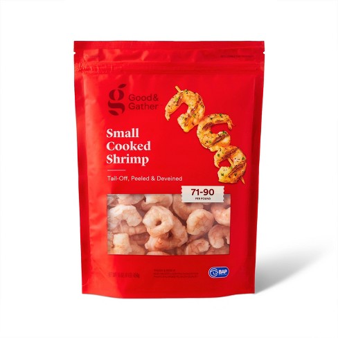 Small Tail Off Peeled & Deveined Cooked Shrimp - Frozen - 71-90ct/16oz - Good & Gather™ - image 1 of 4