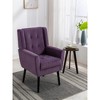 29.5"Modern Soft Velvet Material Ergonomics Accent Chair,Purple - 3 of 4