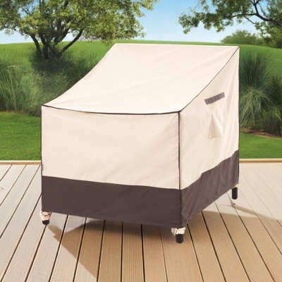 Premium Waterproof Beige and Brown Outdoor Patio Chair Covers, Set of 2
