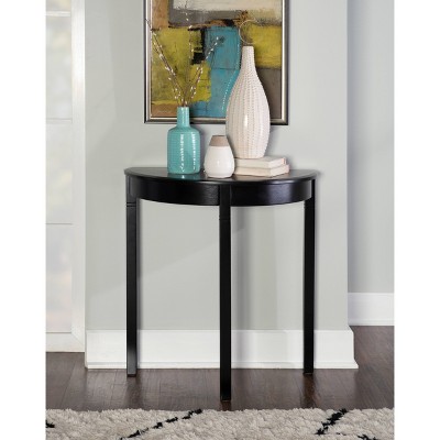 Transitional Black Cherry Demilune Console Table - Compact Elegance