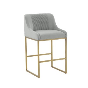 TOV Furniture Lisa Pleated Velvet Counter Stool by Inspire Me! Home Decor - 1 of 4