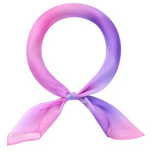 INSPIRE CHIC Women's Chiffon Colorful Gradient Square Soft Sheer Neck Scarves 1Pc - 1 of 4