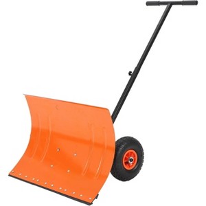 TackView Snow Shovel with Wheels, Heavy Duty Metal Snow Pusher with Wide Blade & 5 Level Adjustable Handle, for Driveway Sidewalk - 1 of 4
