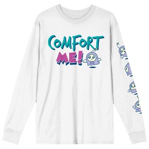 Tamagotchi Comfort Me Crew Neck Long Sleeve White Adult Tee - 1 of 4