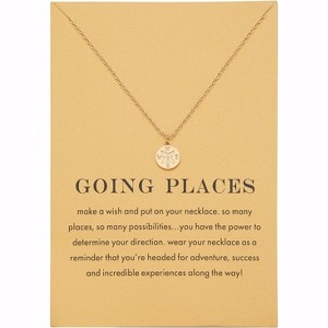 Compass & World Map Pendant Necklace, 18K Gold Plated Graduation Gift - 1 of 4