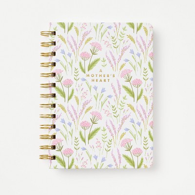 160pg Ruled Spiral Journal 7&#34;x5.5&#34; Mother&#39;s Day Floral - Threshold&#8482;