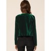 Allegra K Women's Double Breasted Notched Lapel Velvet Cropped Jacket - 4 of 4