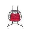 JUJABU Double Outdoor Rattan Hanging Chair with Cushions, Suitable for Balcony, Terrace and Garden Leisure - 2 of 4