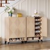 ORRD Modern 6-Tier Shoe Cabinet with Push-Open Geometric Doors, Adjustable Entryway Storage Organizer in Natural Finish - 4 of 4