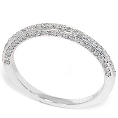 Pompeii3 1/2ct Pave Round Diamond Wedding Ring 14K White Gold