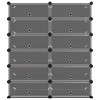vidaXL Shoe Rack Transparent PP (Polypropylene), Steel - Black 37.2" x 14.4" x 41.7" - 3 of 4