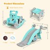 Costway Baby Rocking Horse Slide Set 4-in-1 Kids Swing Toys w/Basketball Hoop Ferrule Green\Pink - 4 of 4