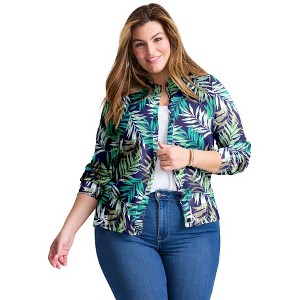 Avenue Women's Plus Size Signature Fine Gauge Cardigan - 1 of 4