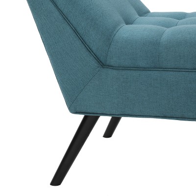 Gwyneth Dark Teal Polyester and Birch Fabric Bench