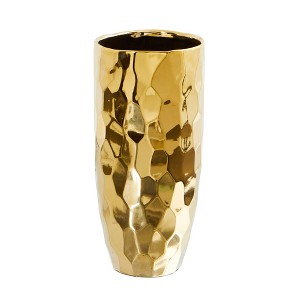 Nearly Natural 10-in Designer Gold Cylinder Vase - 1 of 1