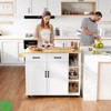 Rolling Kitchen Island with with 2-Door Cabinet 2 Storage Drawers 43 inch Portable Mobile Kitchen Island - 4 of 4