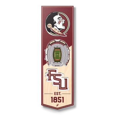 NCAA Florida State Seminoles 6"x19" 3-D Stadium Wall Sign