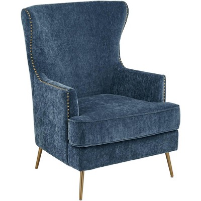 55 Downing Street Amigo Slate Alligator Arm Chair with Gold Legs