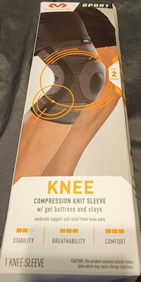 McDavid Knee Compression Knit Sleeve W/ Gel Buttress and Stays, S/M