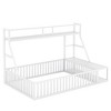 Grungis Full Size Floor Bed with Safety Fence for Kids,Modern Metal Toddler Bed with Desk and Storage Shelves,Montessori Bed for Bedroom - 4 of 4