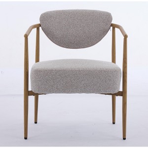 Airsurfer Armchair, Soft Foam-Seated Living Room/Bedroom/Dining Chair, Metal Frame with Wood Grain Finish - 1 of 4