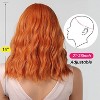 Jessie's Wig 14 Inch Short Wavy Wig With Bangs Synthetic Hair Ginger Color 1 Pc/Pack - 4 of 4
