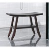 HomeRoots 24" Dark Brown Teak Shower Bench With Shelf - 2 of 4