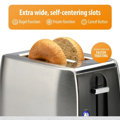 Stainless Steel Digital 2-Slice Long Slot Toaster with Crumb Tray