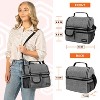 OPUX Insulated Dual Compartment Lunch Bag, Leakproof Soft Cooler Box Women Men Adult, Reusable Tote Pail Kids Boys Girls School - 3 of 4