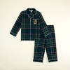 Kids Green Tartan Plaid Flannelette Luxe Pajama Set - Posh Peanut - 2 of 4