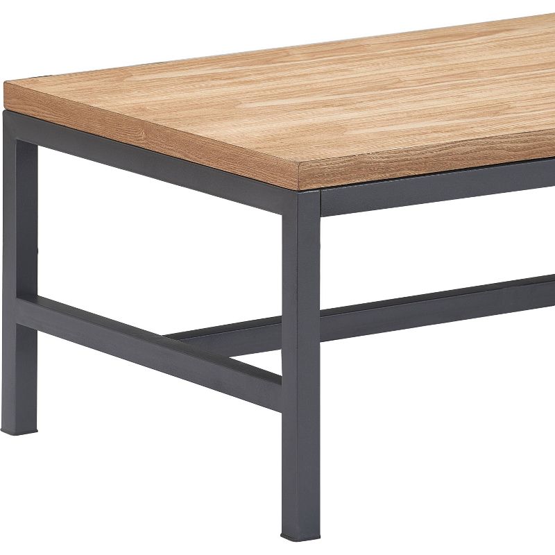 Dobson Natural Wood and Black Metal Coffee Table Natural - Finch, 5 of 7