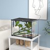 PawHut 14 Gallon Glass Reptile Terrarium Tank, Box Full View with Visually Appealing Sliding Screen Top for Lizards, Frogs, Snakes, Black - 2 of 4