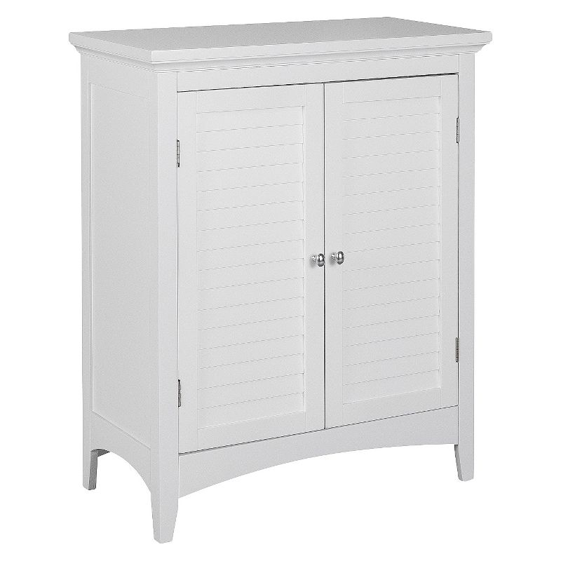 Elegant Home Fashion Slone 2 Door Shuttered White Floor Cabinet, 3 of 15