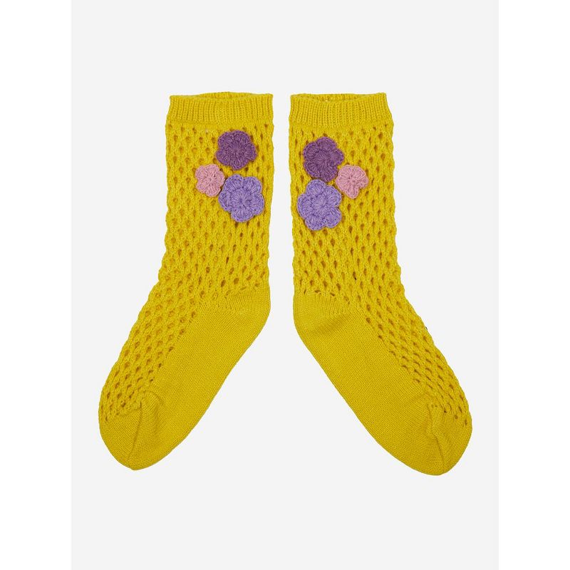 Spongebob Squarepants Flower Clouds Green Crochet Socks, 1 of 3