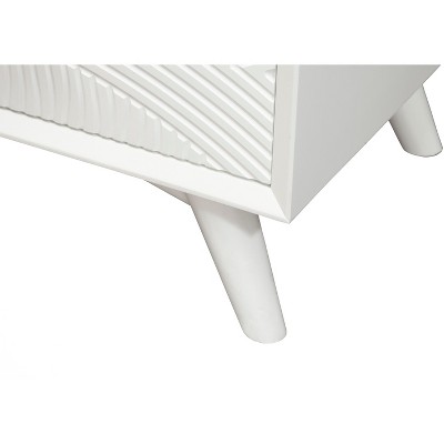 Transitional White Mahogany 2-Drawer Nightstand, 22" W x 26" H