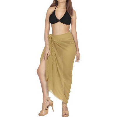 LA LEELA Swimsuit Swim Cover Up Sarong Coverups Long Women's Beachwear Summer Beach Wraps Skirt Swimwear Bikini Cover-ups One Size Sand Solid